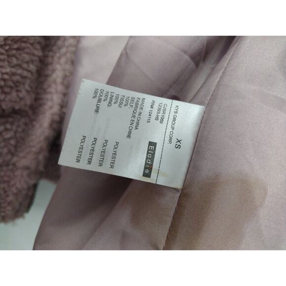 Elodie Teddy Sherpa Coat Blush Pink Size XS Satin Lined Pocket Zip Warm - Picture 6 of 10
